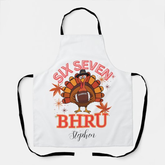 Funny Six Seven Meme Turkey Bruh,Postcard Schort (Voorkant)