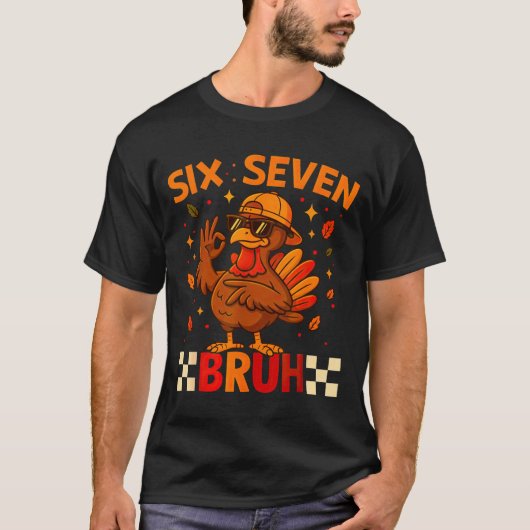 Funny Six Seven Meme Turkey Kids Bruh, 67 Thanksgi T-shirt (Voorkant)