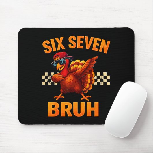 Funny Six Seven Meme Turkey Kids Bruh 67 Thanksgiv Muismat (Met muis)