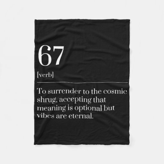 Funny Six Seven Number 67 Meme Dictionary Definiti Fleece Deken (Voorkant)