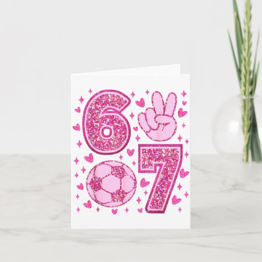 Funny Six Seven Soccer Valentines Day Men Women Ki Kaart (Voorkant)