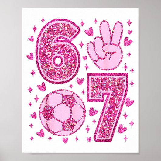 Funny Six Seven Soccer Valentines Day Men Women Ki Poster (Voorkant)