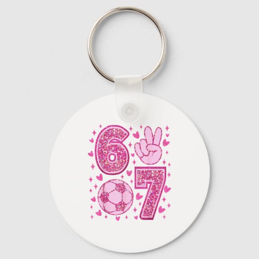 Funny Six Seven Soccer Valentines Day Men Women Ki Sleutelhanger (Voorkant)