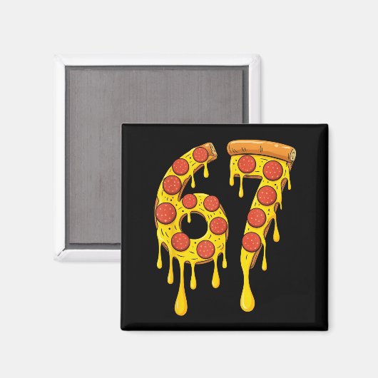 Funny Six Seven Zza 67 Number  Magneet (Voorkant / Achterkant)