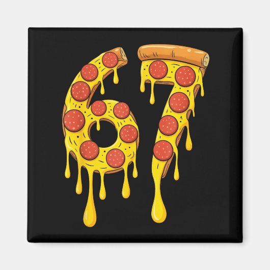 Funny Six Seven Zza 67 Number  Magneet (Voorkant)