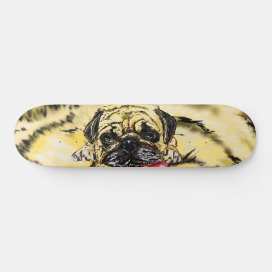 Funny SKateboard met Pug Dog (Horizontaal)