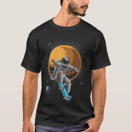 Funny Skateboarding Astronaut T-shirt, Retro T-shirt