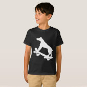 Funny Skateboarding Boxer Dog Skateboard Skater  T-shirt (Voorkant volledig)