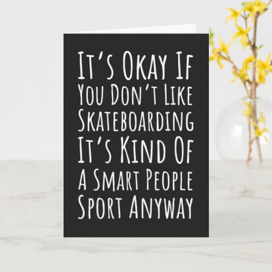 Funny Skateboarding Cards Humor Skater Sports  Kaart (Gele Bloem)