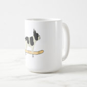 Funny Skateboarding French Bulldog Puppy Gift Koffiemok (Voorkant rechts)