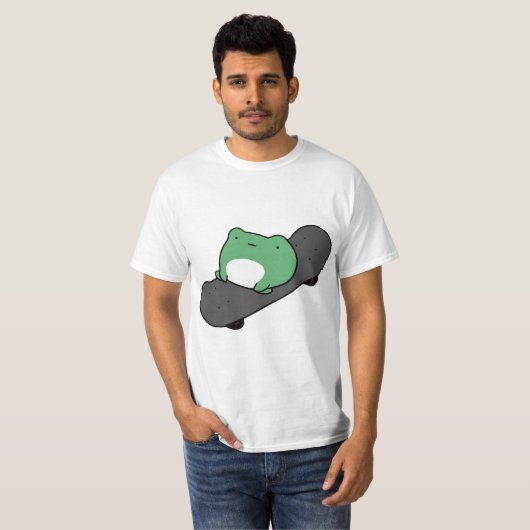Funny Skateboarding Frog T-shirt (Voorkant volledig)