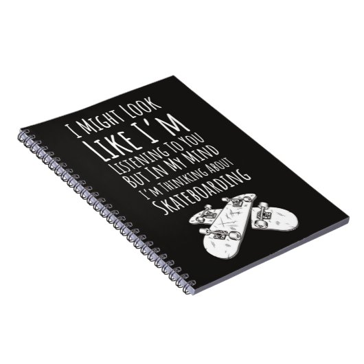Funny Skater Gifts Skateboarder Sports Skating Notitieboek (Rechterzijde)