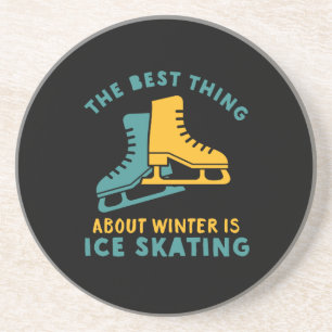 Funny Skater Quote Ice Skaring Winter Sports Zandsteen Onderzetter