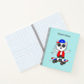 Funny Skater Tabby Cat Notitieboek (Binnen)