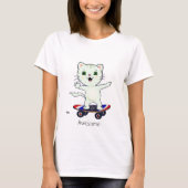 Funny Skater Tabby Cat T-Shirt (Voorkant)