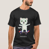 Funny Skater Tabby Cat T-Shirt (Voorkant)