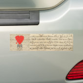Funny  Skelet en rood hart Bumpersticker (Op auto)
