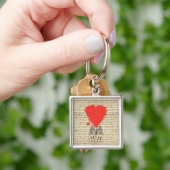 Funny Skelet en rood hart Sleutelhanger (Hand)