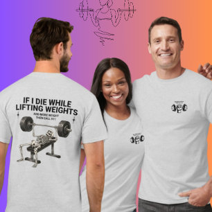 Funny Skelet Gewichtheffen Gym Set Humor T-Shirt