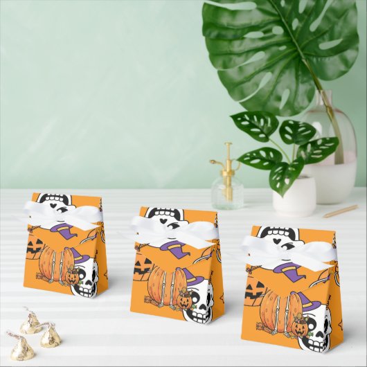 Funny Skeleton And Candy For Halloween Bedankdoosjes (Meervoudige)