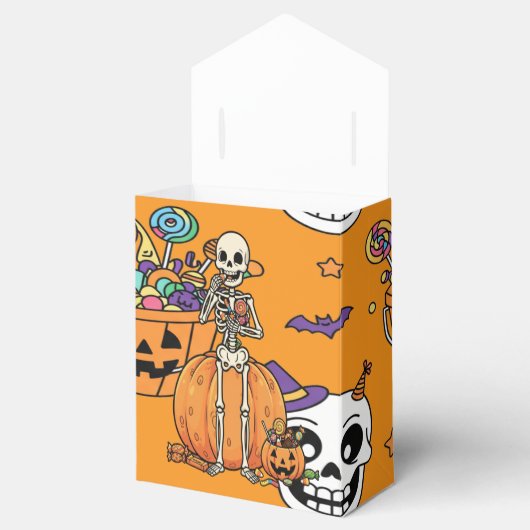 Funny Skeleton And Candy For Halloween Bedankdoosjes (Geopend)