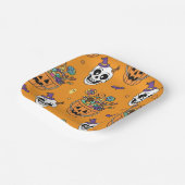 Funny Skeleton And Candy For Halloween Papieren Bordje (Gebogen)