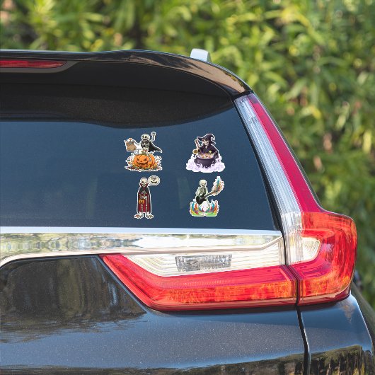 Funny Skeleton And Candy For Halloween Sticker (Auto Zijkant)