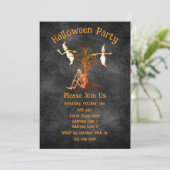 Funny Skeleton And Ghosts Halloween Kaart (Staand voorkant)