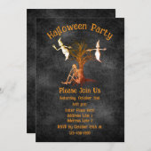 Funny Skeleton And Ghosts Halloween Kaart (Voorkant / Achterkant)