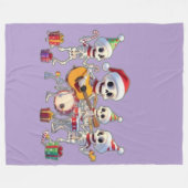Funny Skeleton Band Christmas & New Year – 3D Cart Fleece Deken (Voorkant (Horizontaal))