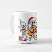 Funny Skeleton Band Christmas & New Year – 3D Cart Koffiemok (Voorkant links)