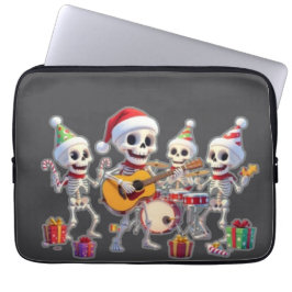 Funny Skeleton Band Christmas & New Year – 3D Cart Laptop Sleeve