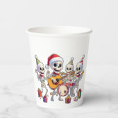 Funny Skeleton Band Christmas & New Year – 3D Cart Papieren Bekers (Achterkant)