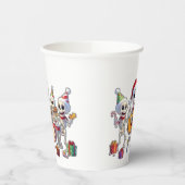 Funny Skeleton Band Christmas & New Year – 3D Cart Papieren Bekers (Links)