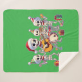 Funny Skeleton Band Christmas & New Year – 3D Cart Sherpa Deken (Voorkant (horizontaal))