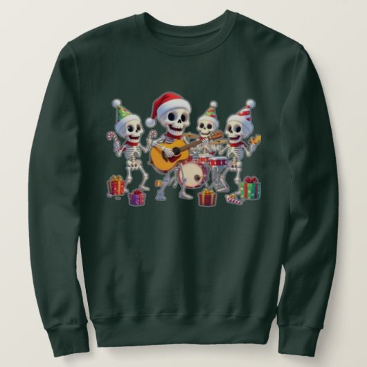 Funny Skeleton Band Christmas & New Year – 3D Cart Trui (Design voorkant)