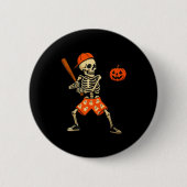 Funny Skeleton Baseball Batting Halloween Costume  Ronde Button 5,7 Cm (Voorkant)
