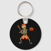 Funny Skeleton Baseball Batting Halloween Costume  Sleutelhanger (Voorkant)