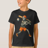 Funny Skeleton Batting Baseball Halloween Boys Men T-shirt (Voorkant)