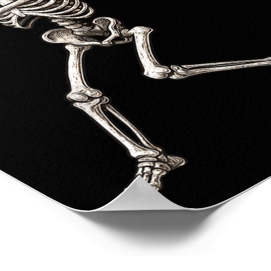 Funny Skeleton Batting Baseball Player Men Boys Ha Poster (Hoek)