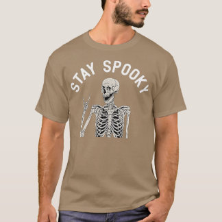 Funny Skeleton Blijf Spooky Season Pumpkin Herfst  T-shirt