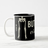 Funny Skeleton Botten Custom Doctor Osteoloog Tweekleurige Koffiemok (Links)