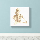 Funny Skeleton Canvas Afdruk (Insitu (Houten vloer))