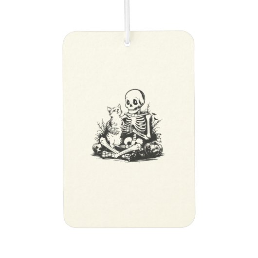 Funny Skeleton Cat Skull Kitty Cute Cat Goth Hallo Luchtverfrisser (Voorkant)