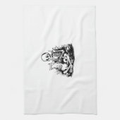 Funny Skeleton Cat Skull Kitty Cute Cat Goth Hallo Theedoek (Verticaal)