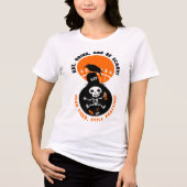 Funny Skeleton Celebrates Halloween Tri-Blend Shirt (Voorkant)