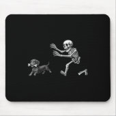 Funny Skeleton Chasing Dachshund Dog Halloween Dog Muismat (Voorkant)