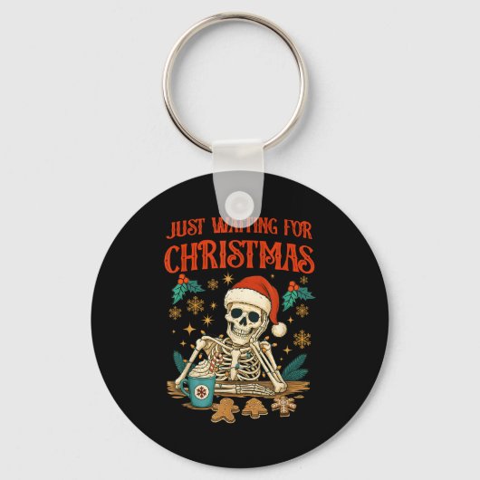 Funny Skeleton Christmas Sleutelhanger (Voorkant)