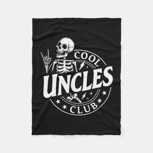 Funny Skeleton Cool Uncles Club New Uncle Men Fleece Deken (Voorkant)