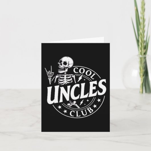 Funny Skeleton Cool Uncles Club New Uncle Men Kaart (Voorkant)